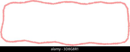 Pastel Crayon Squiggle Rectangle Text Frame Stock Vector