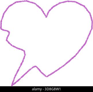 Hand Drawn Wavy Crayon Heart Speech Bubble Stock Vector