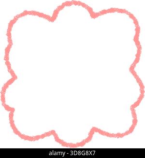 Groovy Chalk Scallop Outline Pink Frame Stock Vector