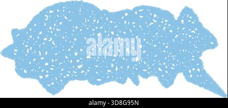 Blue Crayon Hand Drawn Wavy Balloon Stock Vector