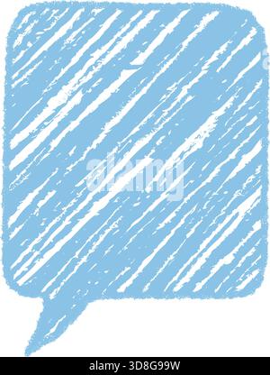 Blue Chalk Speech Balloon With Scribble Stock Vector