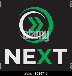 circle next logo brand design Stock Vector