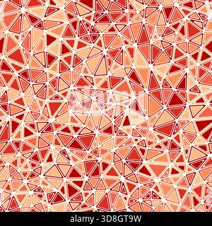 Abstract pattern of triangles. Rounded solid shapes in frames. Compact triangle size. Mono-tone colored style. Repeatable pattern. Stock Vector