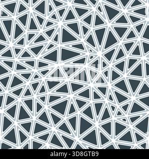 Tileable abstract background. Rounded solid shapes in frames. Medium triangles size. Single color tone style. Repeatable pattern. Stock Vector