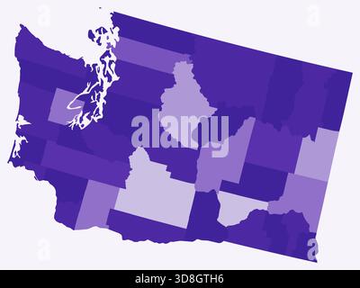 Map of Washington with counties. Just a simple state border map with ...