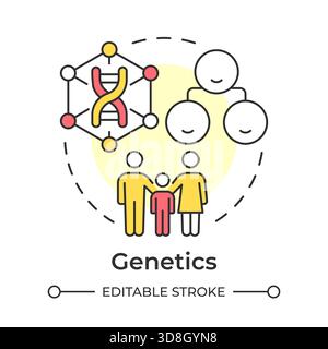 Genetics multi color concept icon Stock Vector