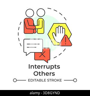 Interrupts others multi color concept icon Stock Vector