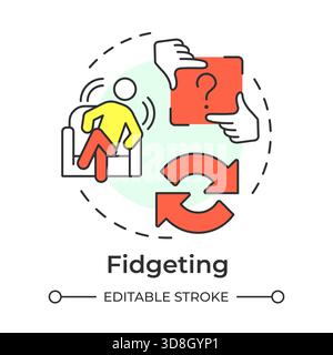 Fidgeting multi color concept icon Stock Vector