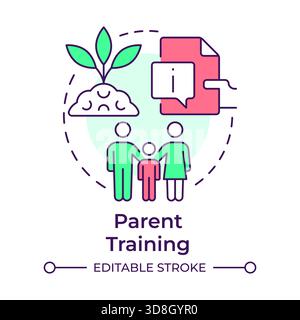 Parent training multi color concept icon Stock Vector