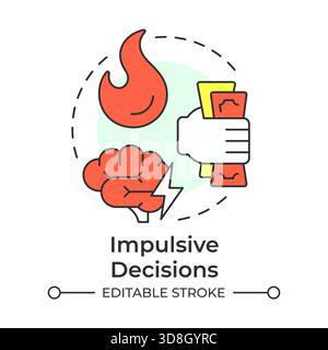 Impulsive decisions multi color concept icon Stock Vector