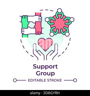 Support group multi color concept icon Stock Vector