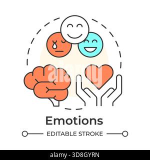 Emotions multi color concept icon Stock Vector