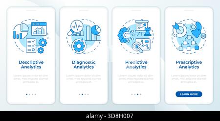 Business data organization blue onboarding mobile app screen Stock Vector