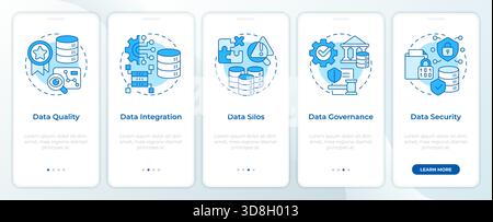 Challenges of bi blue onboarding mobile app screen Stock Vector