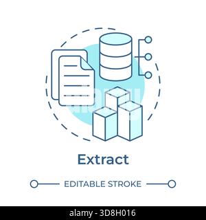 Extract soft blue concept icon Stock Vector