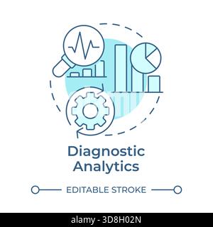 Diagnostic analytics soft blue concept icon Stock Vector