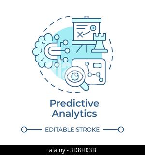 Predictive analytics soft blue concept icon Stock Vector