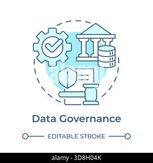 Data governance soft blue concept icon Stock Vector