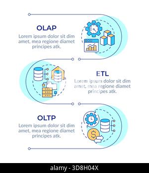 Data processing methodologies infographic vertical sequence Stock Vector