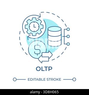OLTP soft blue concept icon Stock Vector