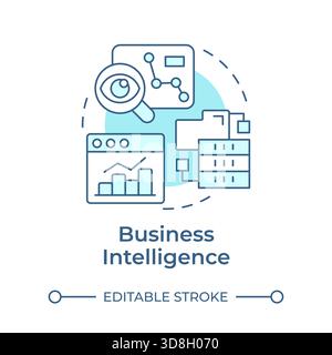 Business intelligence soft blue concept icon Stock Vector