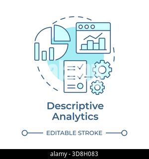 Descriptive analytics soft blue concept icon Stock Vector