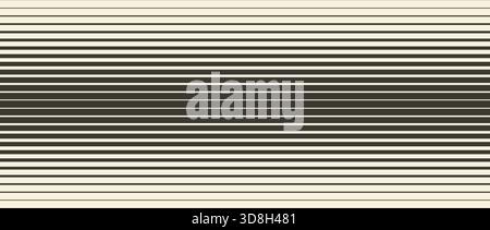 Retro linear halftone gradation texture. Parallel repeating stripe transition background. Fading thick to thin line gradient pattern. Horizontal striped wallpaper with Doppler effect concept. Vector Stock Vector