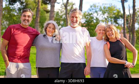 Happy senior couple smiling and posing for a picture Stock Photo