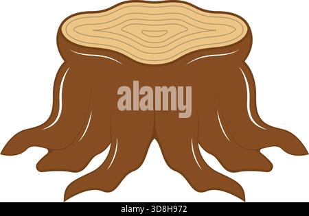 Icon for tree stump,stub Stock Vector