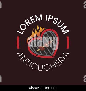 Grill logo, anticuchos, BBQ barbecue Stock Vector