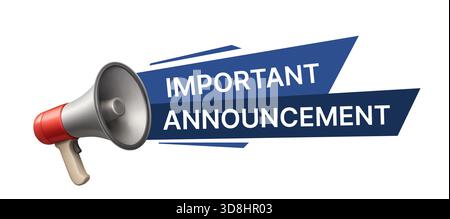 Megaphone announcing important news, symbolizing communication, media updates, and public announcements perfect for marketing materials, infographics Stock Vector