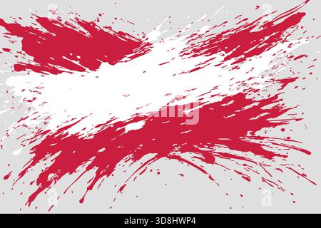 Grunge artistic Austria flag splashes in abstract brushstroke style for patriotic or creative design. Stock Vector
