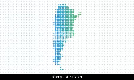 Argentina dotted map in modern halftone style, vector illustration on white background Stock Vector
