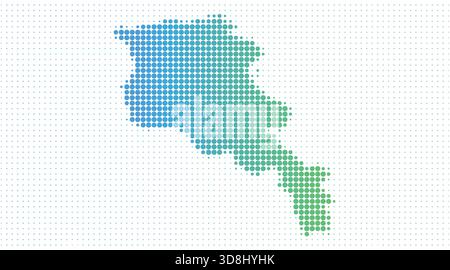 Armenia dotted map in modern halftone style, vector illustration on white background Stock Vector