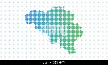 Belgium dotted map in modern halftone style, vector illustration on white background Stock Vector