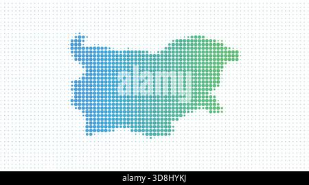 Bulgaria dotted map in modern halftone style, vector illustration on white background Stock Vector