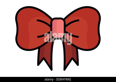 Ribbon icon. solid icon style. icon related to christmas. gift elements vector illustration Stock Vector