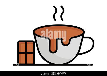 Hot cocoa icon. solid icon style. icon related to christmas. drink elements vector illustration Stock Vector