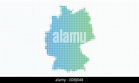 Germany dotted map in modern halftone style, vector illustration on white background Stock Vector