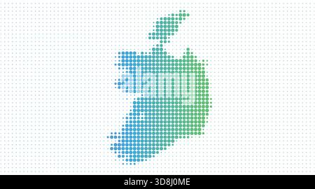 Ireland dotted map in modern halftone style, vector illustration on white background Stock Vector
