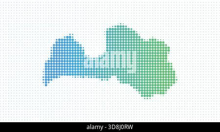 Latvia dotted map in modern halftone style, vector illustration on white background Stock Vector