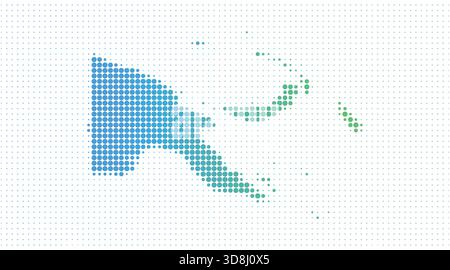Papua New Guinea dotted map in modern halftone style, vector illustration on white background Stock Vector