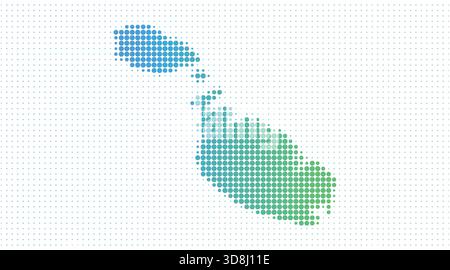 Malta dotted map in modern halftone style, vector illustration on white background Stock Vector