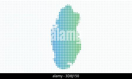 Qatar dotted map in modern halftone style, vector illustration on white background Stock Vector