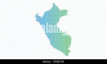 Peru dotted map in modern halftone style, vector illustration on white background Stock Vector