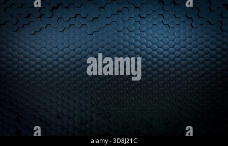 3d Dark blue hexagon pattern abstract background Stock Photo
