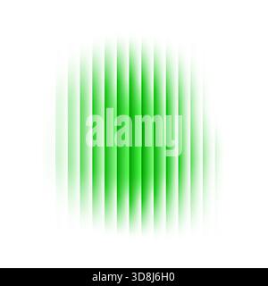 Ribbed glass effect abstract green spot. Vector liquid holographic blurred striped gradient element Stock Vector