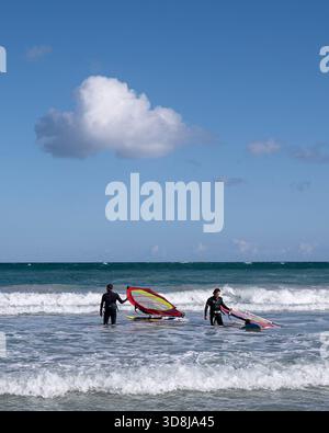 Ideal conditions for windsurfing, Mallorca Stock Photo