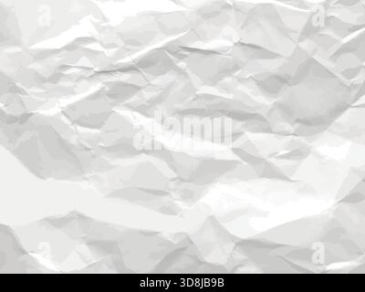 Crumpled sheet of paper. Paper background. Blank wrinkled sheet template. Wrinkled and imperfect texture effect, vector graphic Stock Vector