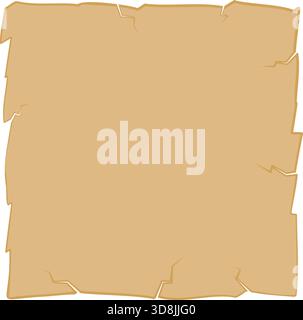 Blank aged parchment paper on transparent background Stock Vector